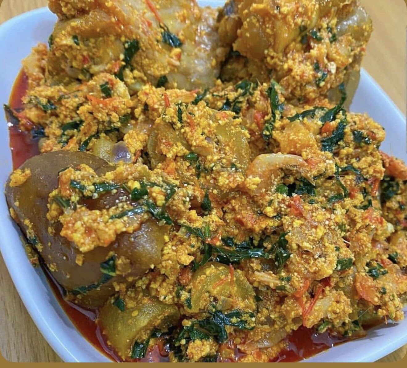 Egusi soup with pounded yam